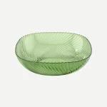 Set 3 Đĩa Nhựa Vuông 3 Màu Lòng Sâu