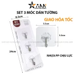 Set 3 Móc Dán Tường Chịu Lực Tiện Lợi 5.5x5.5cm