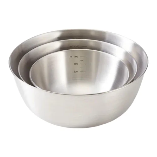 Set 3 Thau Inox 304 Trộn Salad Có Vạch Chia Dung Tích