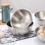 Set 3 Thau Inox 304 Trộn Salad Có Vạch Chia Dung Tích