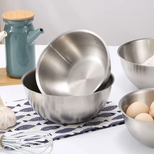 Set 3 Thau Inox 304 Trộn Salad Có Vạch Chia Dung Tích