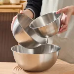 Set 3 Thau Inox 304 Trộn Salad Có Vạch Chia Dung Tích