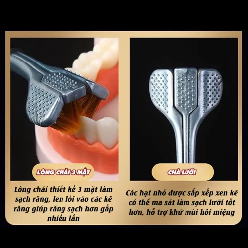 Set 6 Bàn Chải Đánh Răng 3 Mặt Vệ Sinh Răng Miệng 18.5cm