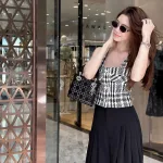 Sét áo bố cổ vuông + quần suông xếp ly