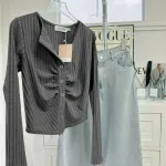 Sét áo cổ bẻ + quần suông jean