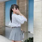 Sét áo cổ xếp + chân váy xếp phối xinh