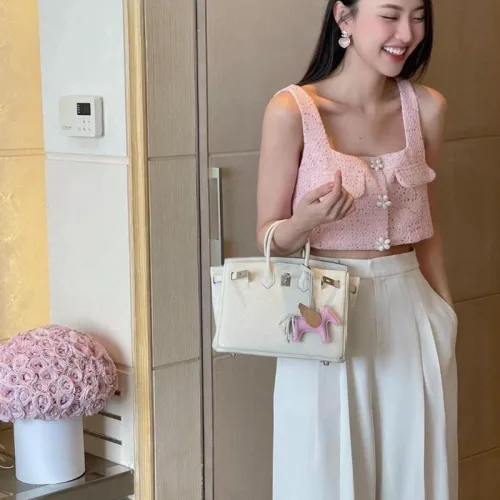 Sét áo crop đính hạt bilng bilng + quần suông