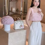 Sét áo crop đính hạt bilng bilng + quần suông
