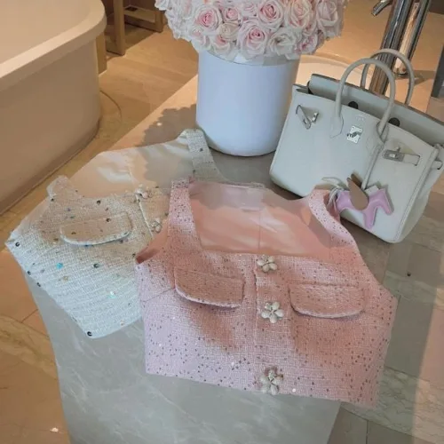 Sét áo crop đính hạt bilng bilng + quần suông