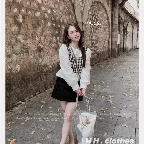 Sét áo dạ phối chân váy chữ a