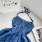 Sét áo jean cổ yếm short