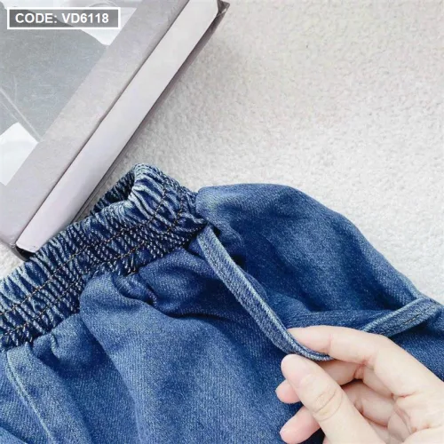 Sét áo jean cổ yếm short