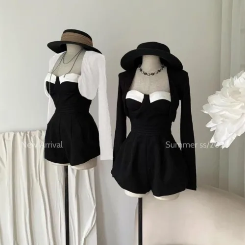 Sét áo khoác + jumsut ống phối ngực