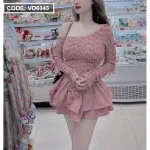 Sét áo lệch vai tag nơ tay 3 màu