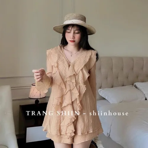 Sét áo nâu bèo + short