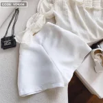 Sét áo nude bèo 1 bên tay + short trắng