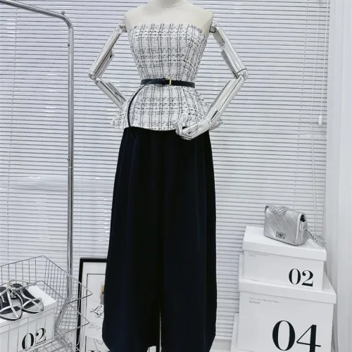 Sét áo peplum dạ đan cúp + quần ống rộng xếp ly kèm nịt