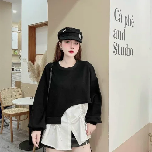 Set áo tay dài phối áo sơ mi sát nách