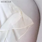 Sét áo trắng cuốn biên cài đá nơ + chân váy midi nude
