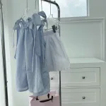 Sét áo xanh 2 dây cột vai + short trắng