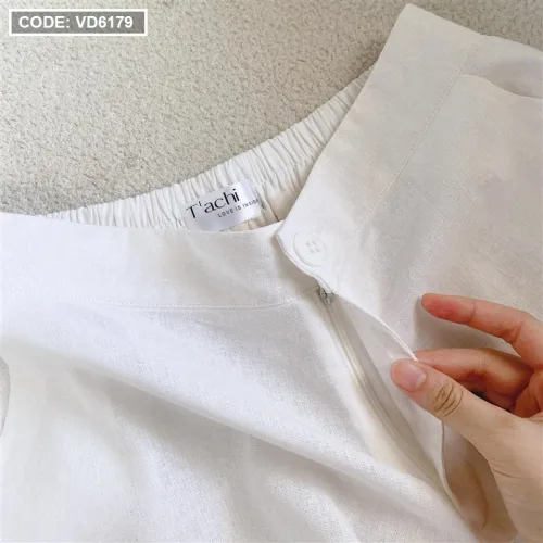 Sét áo xanh cổ tròn nhún xếp rút xẻ lai + short trắng