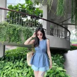 Sét áo xanh xếp ly ngực + short