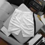 Set Bộ Nam Áo Thun Cổ Tròn Phối Sọc Vai Áo Và Thêu Chữ Pack Trước Ngực + Quần Short Thun Nam Phối Sọc Hai Bên Quần Có Big Size