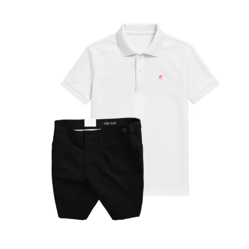 Set Bộ Nam - Áo Thun Nam Polo Cổ Bẻ Thêu Logo Chữ R Trước Ngực Và Quần Short Kaki Co Giãn Phối Nút Cao Cấp (Có Size 36)