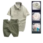 Set Bộ Nam - Áo Thun Nam Polo Phối Hoạ Tiết Kẻ Sọc Và Quần Short Kaki Co Giãn Phối Nút Cao Cấp (Có Size 36)