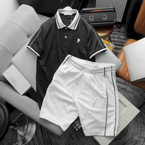 Set Bộ Nam Quần Short Áo Tay Ngắn thuê logo