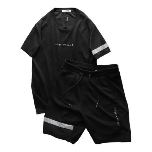 Set Bộ Nam Quần Short Áo Tay Ngắn Viền Sọc In Chữ Orgininal