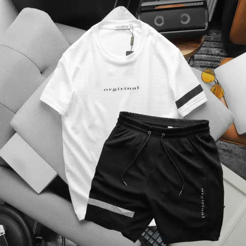 Set Bộ Nam Quần Short Áo Tay Ngắn Viền Sọc In Chữ Orgininal