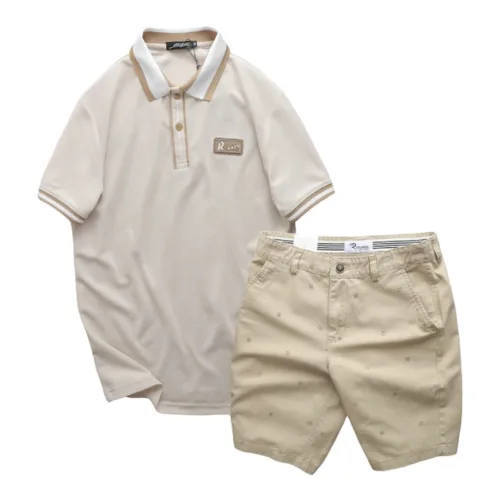 Set Bộ Nam Quần Short Kaki In Hoạ Tiết Phối Áo Thun Polo Cổ Bẻ Logo Chữ Rears