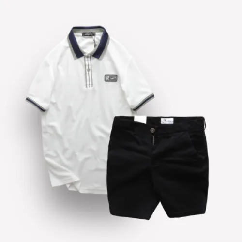 Set Bộ Nam Quần Short Kaki Phối Áo Thun Polo Cổ Bẻ Logo Chữ Rears