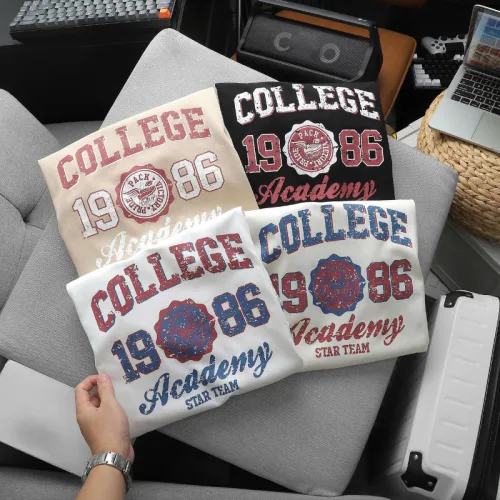 Set Bộ Nam - Quần Short Thun Nam Và Áo Thun Nam Cổ Tròn In Chữ College 1986 Trước Ngực (Size Từ M Đến XXL)