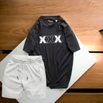 Set Bộ Nam Quần Short Thun Phối Áo Cổ Tròn Rurumen In Hình