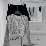 Sét crop dạ chocker hoa cổ + short đen