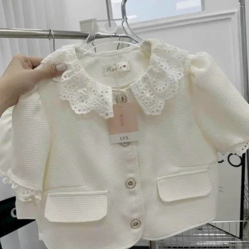 Sét crop dạ nude cổ sen ren + chân váy