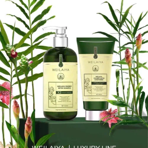 Set Dầu gội xả gừng màu xanh Weilaiya hoạt chất peptide phiên bản thượng lưu Luxury hơn x2 mọc tóc