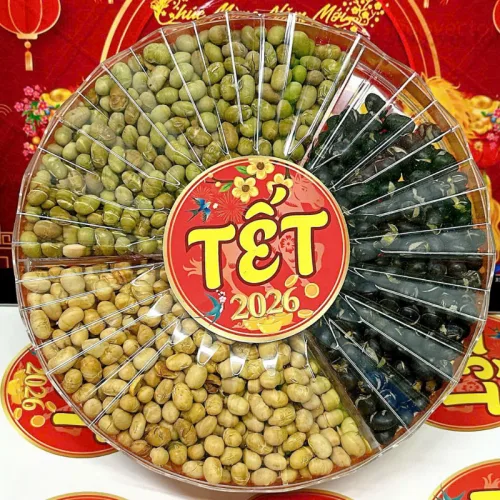 Đậu Mix 3 Vị (Đậu Đen, Đậu Xanh, Đậu Nành) Sun Khía 3 Ngăn 300G Hộp Quà Tết 2026