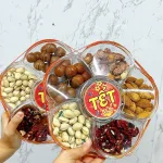 Set Hộp Mix Hạt Ngũ Vị (Hạt Điều Rang Muối, Quả Óc Chó Vàng, Quả Óc Chó Đỏ, Macca, Hạt Dẻ Cười, Hạnh Nhân Rang Bơ) Bông Mai 600G Hộp Tết 2026