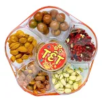Set Hộp Mix Hạt Ngũ Vị (Hạt Điều Rang Muối, Quả Óc Chó Vàng, Quả Óc Chó Đỏ, Macca, Hạt Dẻ Cười, Hạnh Nhân Rang Bơ) Bông Mai 600G Hộp Tết 2026