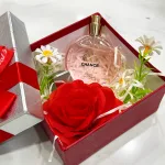 Set Hộp Quà Tặng Nước Hoa Nữ Charme Chance Hồng 50ml - Hộp Hoa Rơm Nhiều Màu