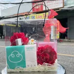 Set Hộp Quà Tặng Nước Hoa Nữ Charme Sì 25ml - Túi Trong Vuông Có Đèn Đom Đóm Lót Giấy Rơm Thắt Nơ Xinh Xắn Nhiều Màu