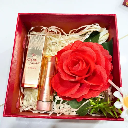 Set Hộp Quà Tặng Son Dưỡng Ẩm Môi Hàn Quốc Embisu Glowp Lip Tint - Hộp Hoa Rơm Nhiều Màu