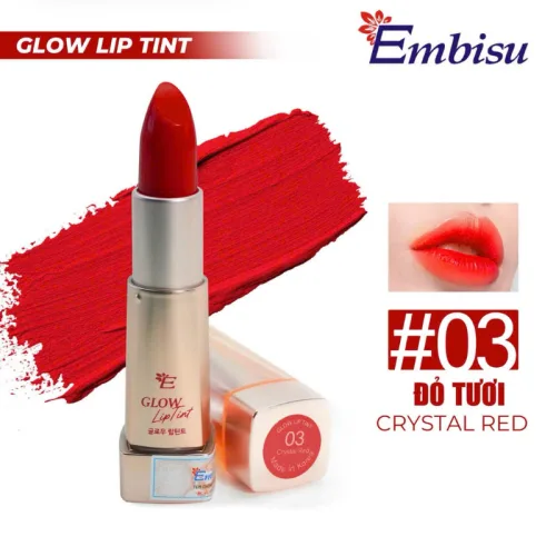 Set Hộp Quà Tặng Son Dưỡng Ẩm Môi Hàn Quốc Embisu Glowp Lip Tint - Hộp Hoa Rơm Nhiều Màu