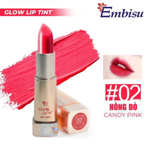 Set Hộp Quà Tặng Son Dưỡng Ẩm Môi Hàn Quốc Embisu Glowp Lip Tint - Hộp Hoa Rơm Nhiều Màu