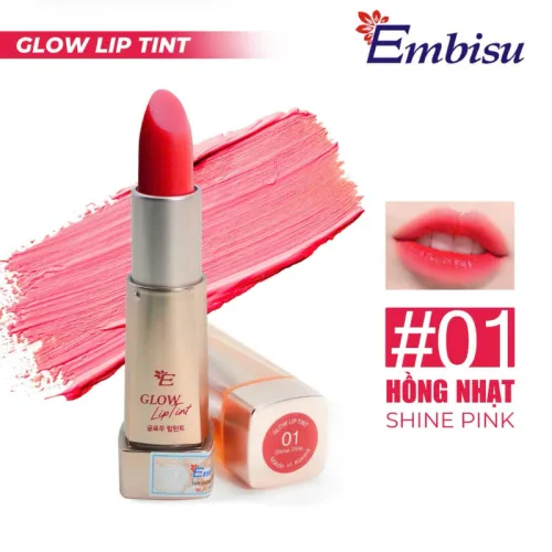 Set Hộp Quà Tặng Son Dưỡng Ẩm Môi Hàn Quốc Embisu Glowp Lip Tint - Hộp Hoa Rơm Nhiều Màu