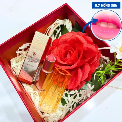 Set Hộp Quà Tặng Son Dưỡng Ẩm Môi Hàn Quốc Embisu Glowp Lip Tint - Hộp Hoa Rơm Nhiều Màu