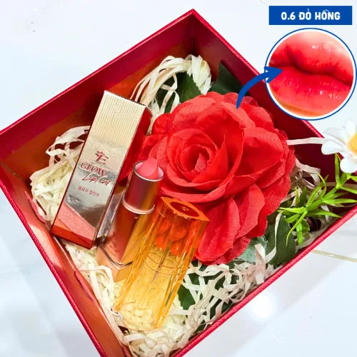 Set Hộp Quà Tặng Son Dưỡng Ẩm Môi Hàn Quốc Embisu Glowp Lip Tint - Hộp Hoa Rơm Nhiều Màu